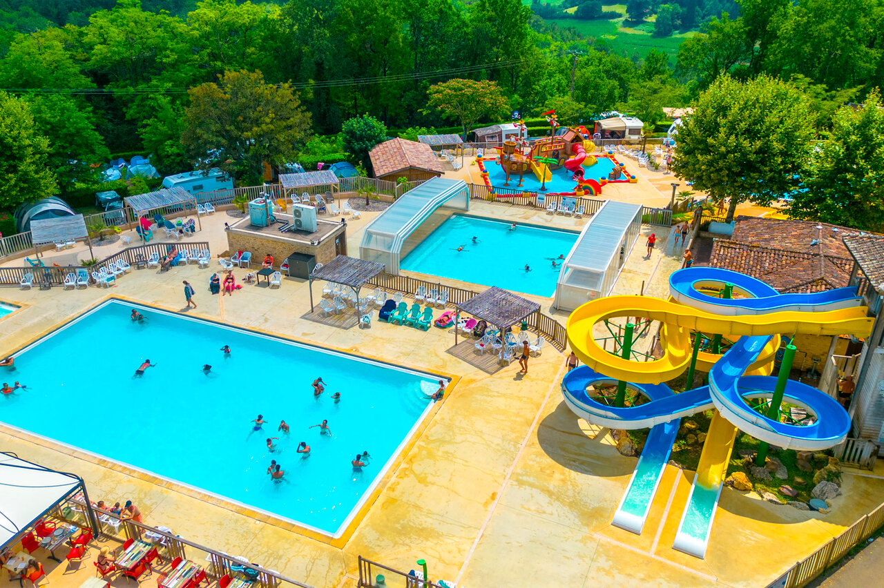 Toboggans aquatiques du Camping Hauts de Ratebout