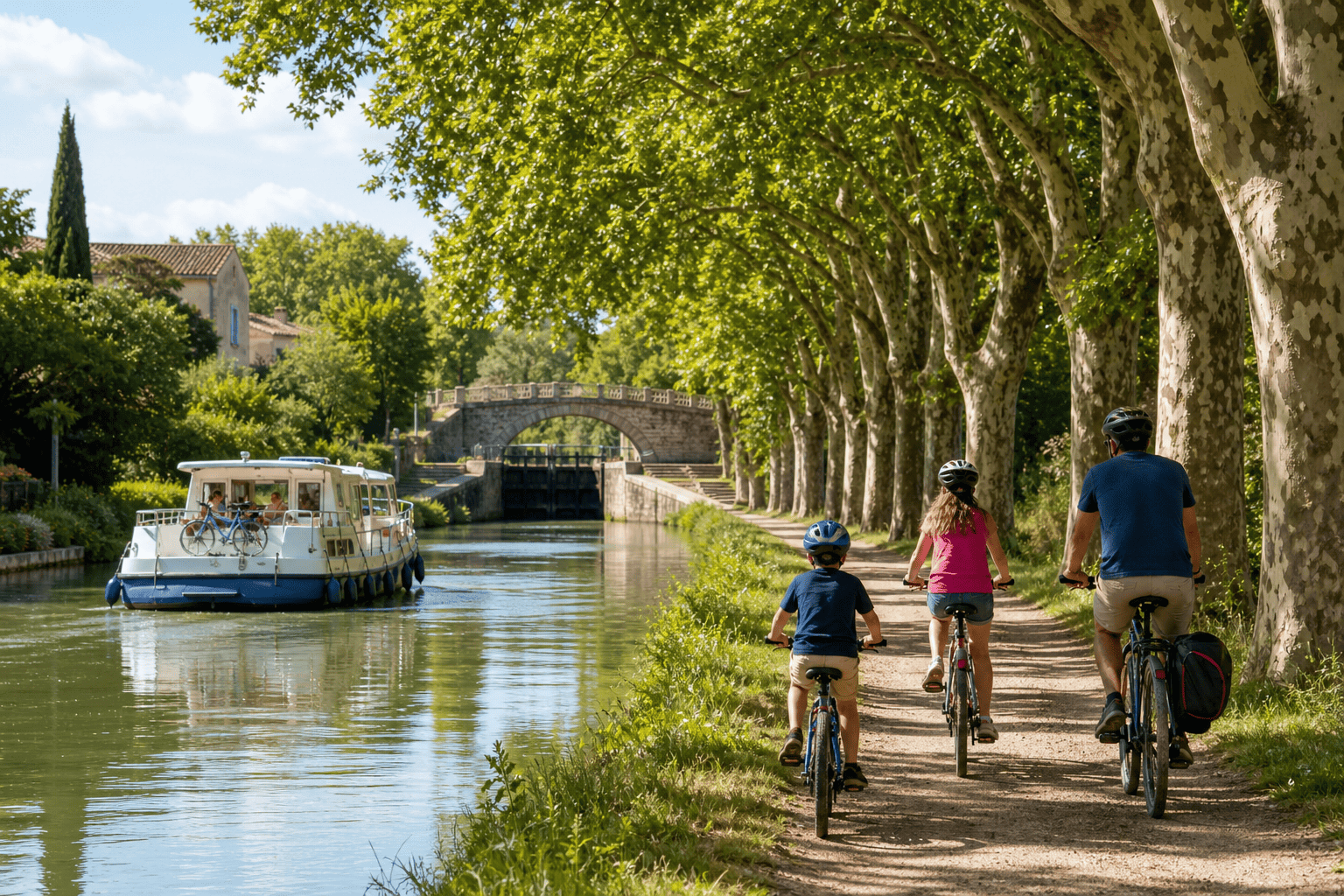 Canal du midi en famille